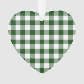 Green and White Gingham Pattern Ornament (voorkant)