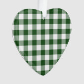 Green and White Gingham Pattern Ornament (voorkant)