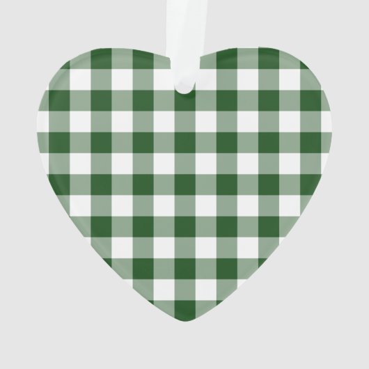 Green and White Gingham Pattern Ornament (achterkant)