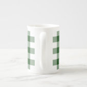 Green and White Gingham Pattern Porselein Kop (Achterkant)