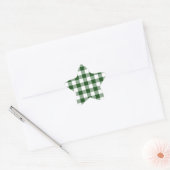 Green and White Gingham Pattern Ster Sticker (Envelop)