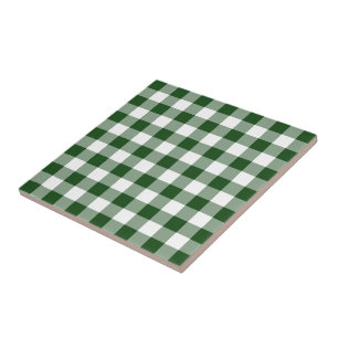 Green and White Gingham Pattern Tegeltje