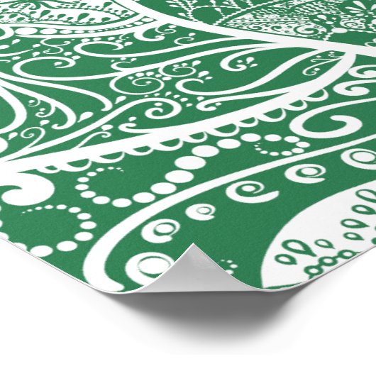 Green and White Mandala - Loergann in Rosemary Poster (Hoek)
