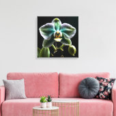 Green and White Orchid Canvas Afdruk (Insitu (Woonkamer))
