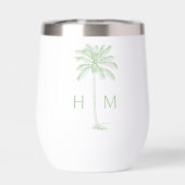 Green and White Palm Palmetto Tree Monogram (Achterkant)