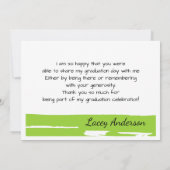 Green and White Photo Afstuderen - Hartelijk dank Kaart (Achterkant)