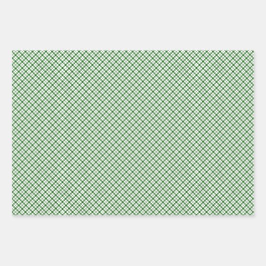 Green and White Plaid Wrapping Paper Sheets (Voorkant 3)