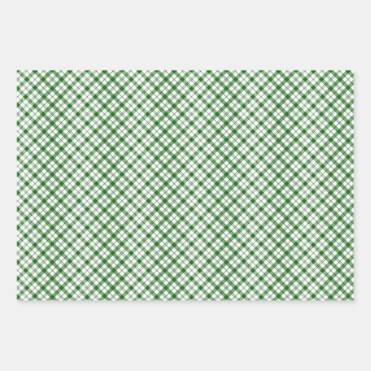 Green and White Plaid Wrapping Paper Sheets (Voorkant 2)