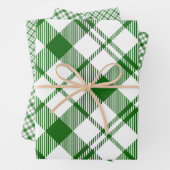 Green and White Plaid Wrapping Paper Sheets (In situ)