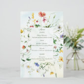 Green and White Romance Rustic Mariage Menu (Debout devant)