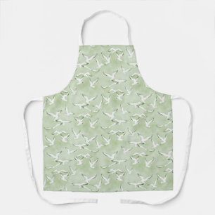 Green And White Seagull Beach Bird Pattern Schort