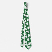 Green and white Shamrock Irish St. Patricks Day Stropdas (Achterkant)