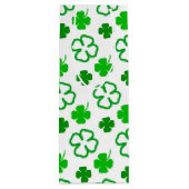 Green and White Shamrock St Patrick's Day Gift Bag Wijn Cadeautas (Achterkant)