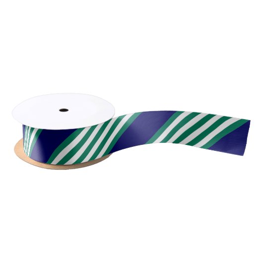 Green and white stripes pattern with navy blue lint (Spoel)