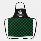 Green and White Tartan Plaid Pattern Schort (Voorkant)