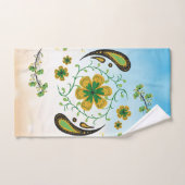 Green and Yellow Floral Mandala Art (Serviette à main)