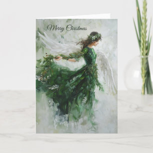 Green Angel Christmas Kaart