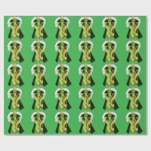 Green Angel Green Wrapping Paper Cadeaupapier