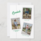 Green Angled Faire-part d'obtention d'un diplôme d (Devant)