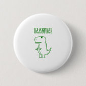 Green Angry T Rex Dino Ronde Button 5,7 Cm (Voorkant)