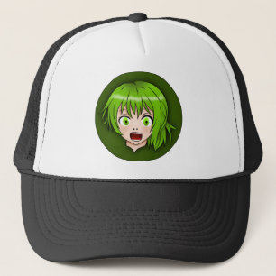 Green Anime Girl Trucker Pet
