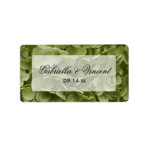 Green Annabelle Hydrangea Floral Wedding Label
