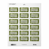 Green Annabelle Hydrangea Floral Wedding Label (Full Sheet)