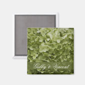 Green Annabelle Hydrangea Floral Wedding Magneet (Voorkant / Achterkant)