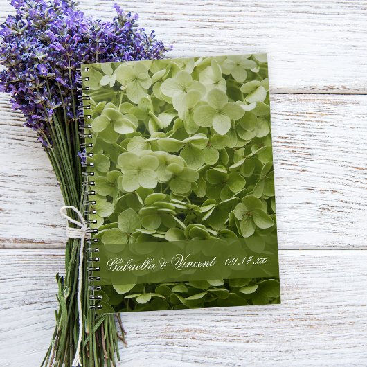 Green Annabelle Hydrangea Floral Wedding Notitieboek