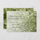 Green Annabelle Hydrangea Floral Wedding RSVP (Voorkant / Achterkant)