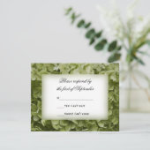 Green Annabelle Hydrangea Flower Wedding Carte RSV (Debout devant)