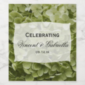 Green Annabelle Hydrangea Flowers Wedding Wijn Etiket (Enkel label)