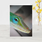 Green Anole Lizard Kaart (Gele Bloem)