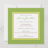 Green Apple Baby Carriage Shower Invitation Kaart (Achterkant)