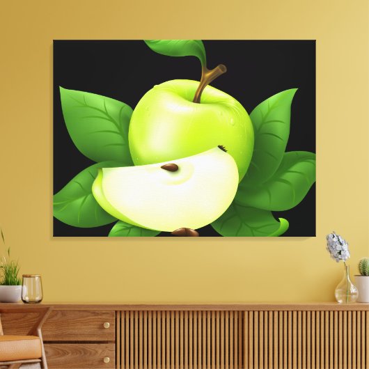 Green Apple Canvas Afdruk (Insitu (Woonkamer))