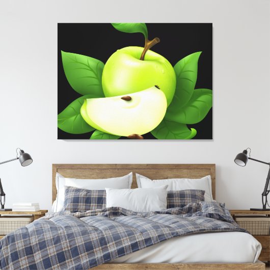 Green Apple Canvas Afdruk (Insitu (Slaapkamer))