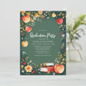 Green Apple Floral Enseignant Invitation (Debout devant)