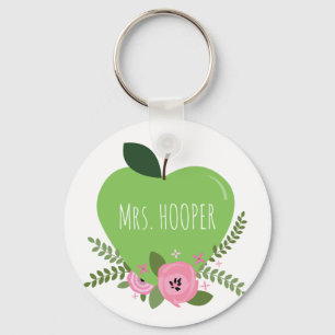 Green Apple Floral-leraar Sleutelhanger