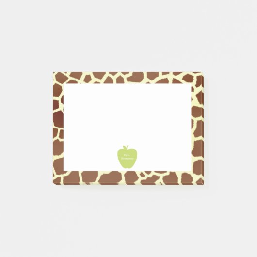 Green Apple Giraffe Teacher Post-it® notes (Voorkant)