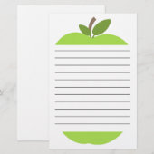 Green Apple Lined Stationery Briefpapier (Voorkant / Achterkant)