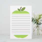 Green Apple Lined Stationery Briefpapier (Staand voorkant)