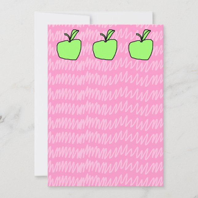 Green Apple met Patterned Background (Voorkant)