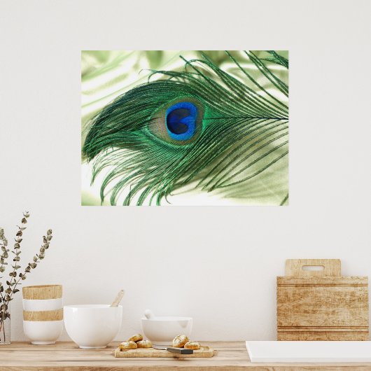 Green Apple Peacock Sill Life Poster (Keuken)