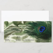 Green Apple Peacock Sill Life Wedding Programme (Devant / Derrière)