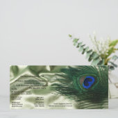Green Apple Peacock Sill Life Wedding Programme (Debout devant)
