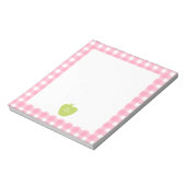 Green Apple Pink Gingham Teacher Notitieblok (Gedraaid)