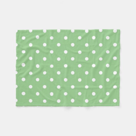 Green Apple Polka Dot Fleece Blanket (Voorkant (Horizontaal))