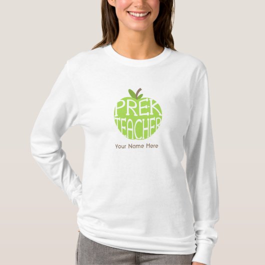Green Apple Pre Kindergarten Teacher Shirt (Voorkant)