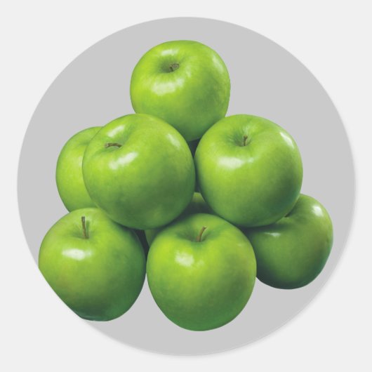 Green Apple Ronde Sticker (Voorkant)
