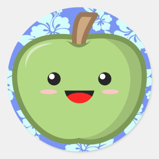 Green Apple Ronde Sticker (Voorkant)